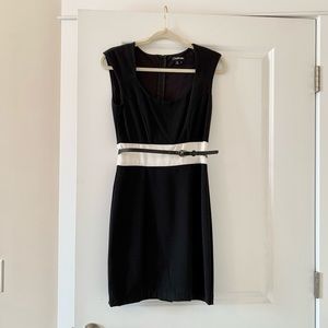 Black and white dress with belt